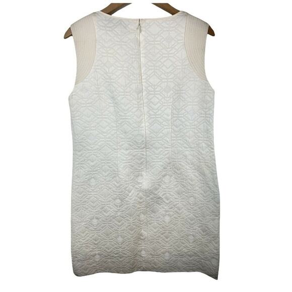 J. Crew Jacquard Cream Off-White Dress Small Zip Pocket Shift B9431 Bridal - Picture 5 of 7